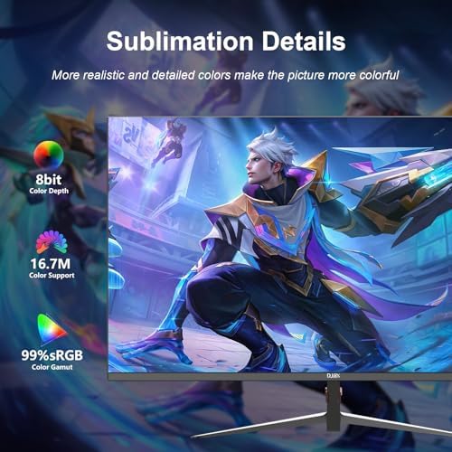 27 inch Gaming Monitor 1920x1080p 180Hz  FHD  GTG Vertical with Freesync Eye Care Technology HDMI VESA Compatible for Gaming Home Office