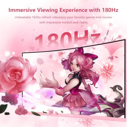 27 inch Gaming Monitor 1920x1080p 180Hz  FHD  GTG Vertical with Freesync Eye Care Technology HDMI VESA Compatible for Gaming Home Office