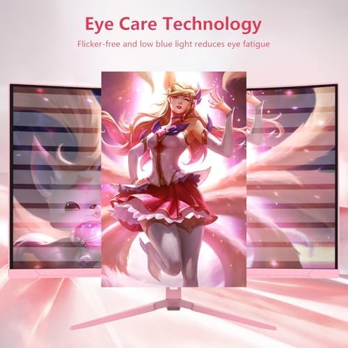 27 inch Gaming Monitor 1920x1080p 180Hz  FHD  GTG Vertical with Freesync Eye Care Technology HDMI VESA Compatible for Gaming Home Office