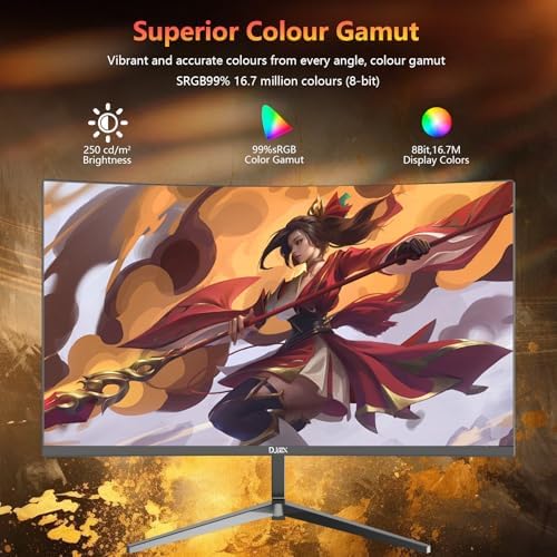 27 inch Gaming Monitor 1920x1080p 180Hz  FHD  GTG Vertical with Freesync Eye Care Technology HDMI VESA Compatible for Gaming Home Office