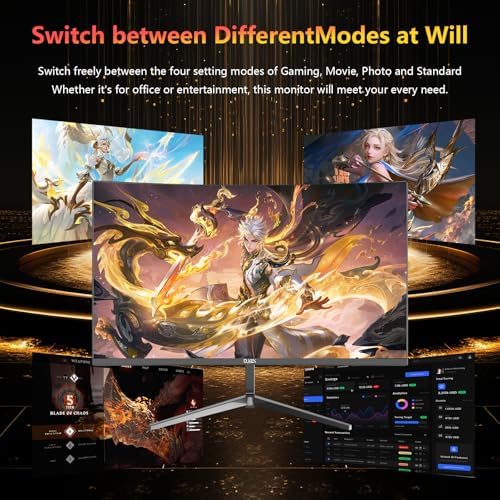 27 inch Gaming Monitor 1920x1080p 180Hz  FHD  GTG Vertical with Freesync Eye Care Technology HDMI VESA Compatible for Gaming Home Office