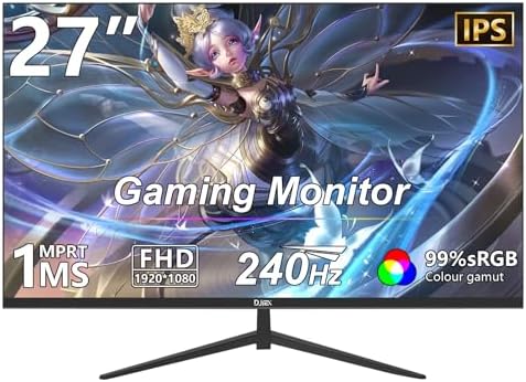 27 inch Gaming Monitor 1920x1080p 180Hz  FHD  GTG Vertical with Freesync Eye Care Technology HDMI VESA Compatible for Gaming Home Office