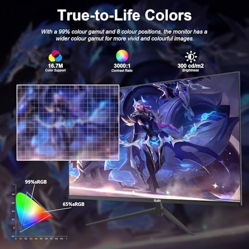 27 inch Gaming Monitor 1920x1080p 180Hz  FHD  GTG Vertical with Freesync Eye Care Technology HDMI VESA Compatible for Gaming Home Office