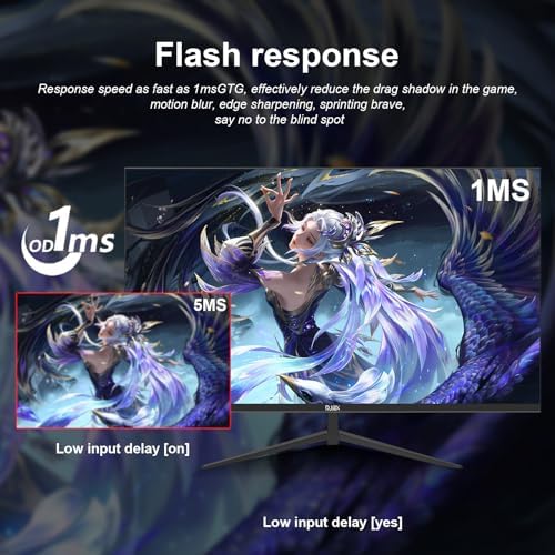 27 inch Gaming Monitor 1920x1080p 180Hz  FHD  GTG Vertical with Freesync Eye Care Technology HDMI VESA Compatible for Gaming Home Office