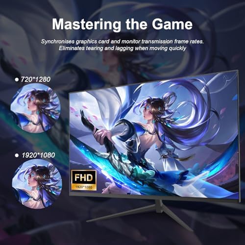 27 inch Gaming Monitor 1920x1080p 180Hz  FHD  GTG Vertical with Freesync Eye Care Technology HDMI VESA Compatible for Gaming Home Office