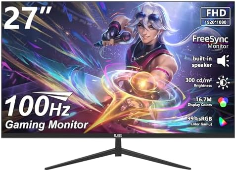 27 inch Gaming Monitor 1920x1080p 180Hz  FHD  GTG Vertical with Freesync Eye Care Technology HDMI VESA Compatible for Gaming Home Office