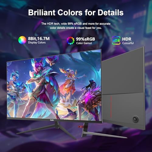 27 inch Gaming Monitor 1920x1080p 180Hz  FHD  GTG Vertical with Freesync Eye Care Technology HDMI VESA Compatible for Gaming Home Office