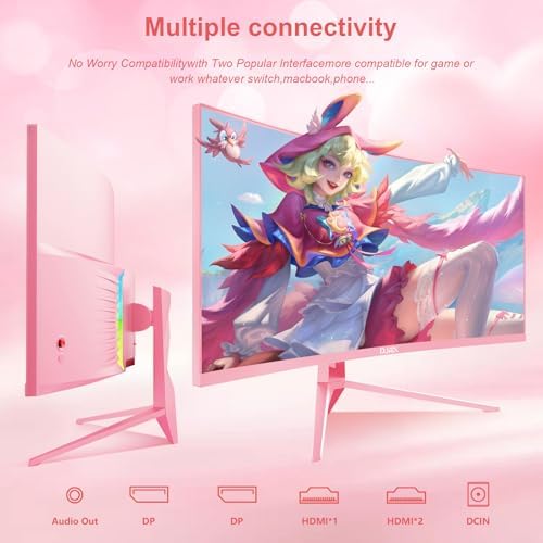 27 inch Gaming Monitor 1920x1080p 180Hz  FHD  GTG Vertical with Freesync Eye Care Technology HDMI VESA Compatible for Gaming Home Office