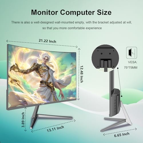 27 inch Gaming Monitor 1920x1080p 180Hz  FHD  GTG Vertical with Freesync Eye Care Technology HDMI VESA Compatible for Gaming Home Office