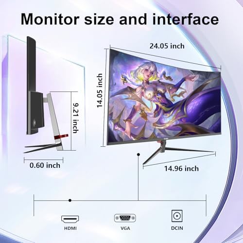 27 inch Gaming Monitor 1920x1080p 180Hz  FHD  GTG Vertical with Freesync Eye Care Technology HDMI VESA Compatible for Gaming Home Office