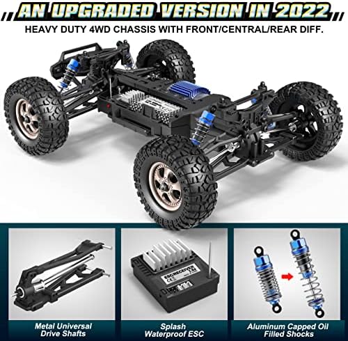 Camión de Control Remoto 2995 Escala 1:12 RC Buggy Motor 550 Versión Mejorada 42KM/H Alta Velocidad Coches RC, Eléctrico 4X4 Todoterreno Camiones RC RTR Hobby Ideal para Niños y Adultos 40+ Min de