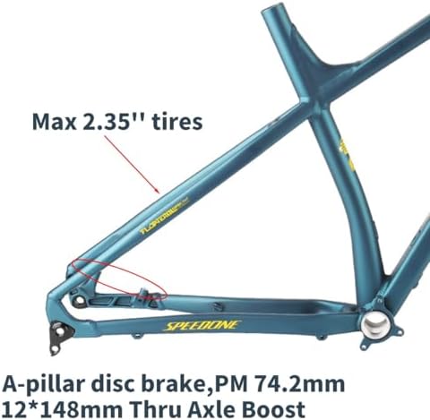 29ER Aluminum Alloy Mountain Bike Frame M/L Thru Axle 12x148mm Boost Frame Disc Brake XC Hardtail Frame Max 2 35 Tire Black 29 M 