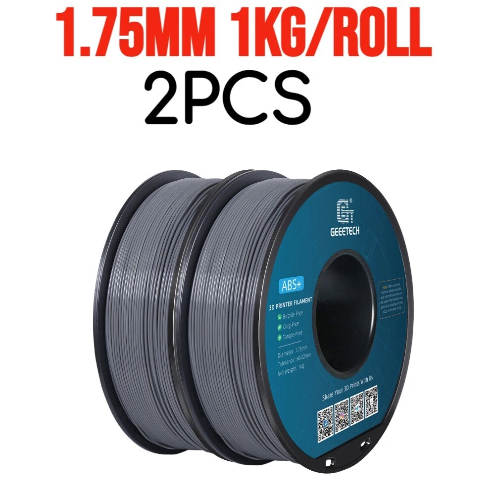 2KG  GEEETECH  ABS  Gray 3D Printer 1 75mm 1kg/roll High Quality Consumables US