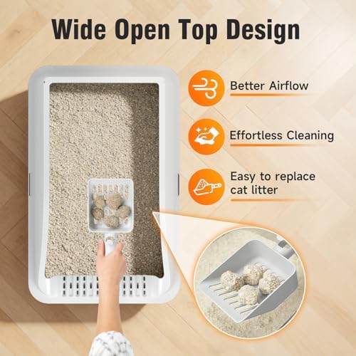 2PACK Stainless Steel Litter Box  Extra Large XL Odor Free Metal Litter Box with High Sides  Open Top Litter Pan Include Scoop Easy Cleaning Anti Scratch Kitty Cat Box Anti Urine Leakage  Non Sticky