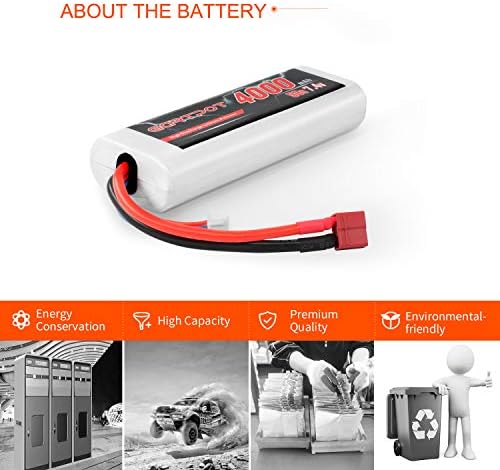 2S 4000mAh 7 4V 50C RC LiPo Battery Hardcase with T Plug for Tamiya TT01 TT02 RC Vehicles Truck Losi Slash Buggy Racing Hobby  2 Pack