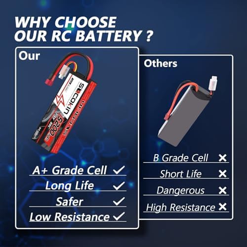 2S Lipo Battery 7 4V 5200mAh 80C Battery with Hard Case T Plug for RC Evader BX Car Buggy Boat Drones 1/10 Scale Racing Truck Racing Heli Airplane