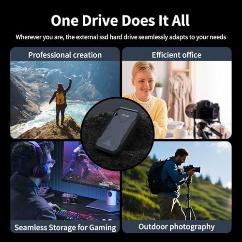 2TB Portable SSD  Up to 2050MB/s  USB 3 2 Gen2 USB C  IP68 Water & Dust Resistant  Shockproof  External Solid State Drive for Smart TV  Cameras  iPhone 16/15  Windows  Mac and Other Devices  FP90 