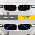 2X Car Front V Brace Grill Strip Cover Trim for BMW X3 X4 X5 F25 F26 G01 G02 G05