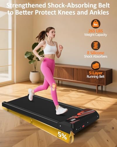 2 5HP Walking Mat with Incline pad Under Desk Treadmill  Walking Running Pad with Remote  3 in 1 Low Noise Small Mini Portable Treadmill with Led Screen  Compact Treadmills for Home  265lbs Capacity