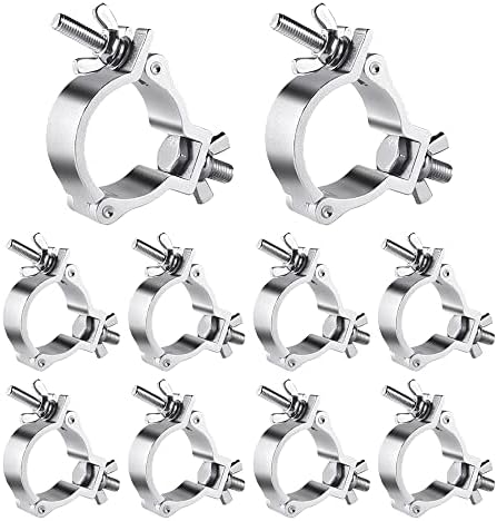 2 Inch Truss O Clamps  10 Pack Olaalite Aluminum Stage Light Clamps for Truss  Heavy Duty 220LB LED Par Light Moving Head Lighting clamps  Fit for 48 52mm OD Tube/Pipe