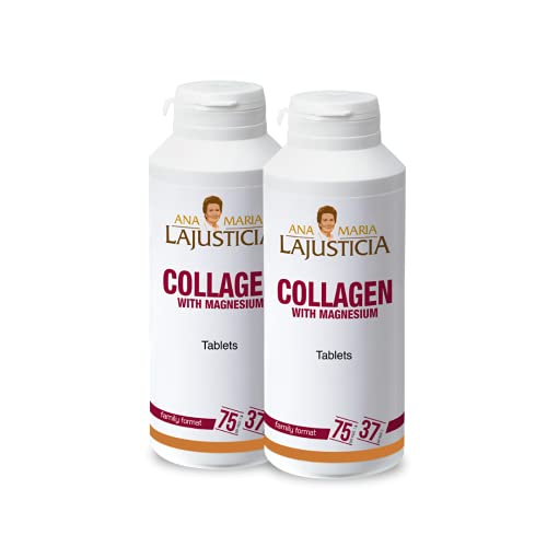 2 Pack Ana Maria LaJusticia Collagen with Magnesium   450 Tabs   Rejuvenate Your Skin   Strengthen Your Nervous System   Keep Bones and Teeth in Good Condition   Spain