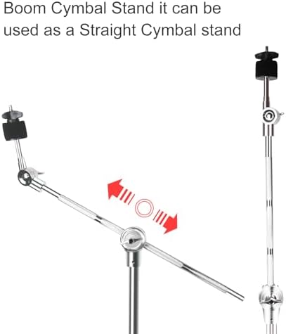 2 Pack Boom Cymbal Stand  Adjustable Cymbal Stand for Drum Hardware Percussion Mount Holder Gear Set Drum Hardware Set for Mounting Crash  Ride  Splash Cymbals  Double Braced Legs with Rubber Feet