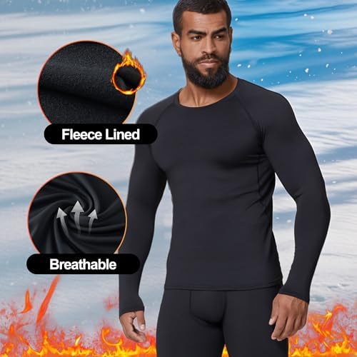 Talla M 2 Pack Men Compression Shirts Long Sleeve Athletic T Shirt Dry Workout Sports Thermal Undershirt Tops for Running Base Layer