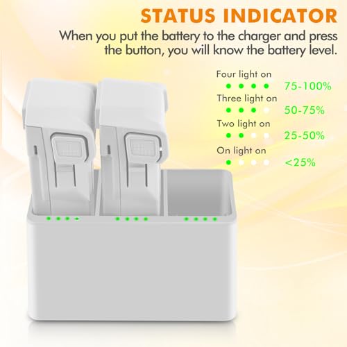 2 Pack Mini Battery Bundle with Charging Hub  Original DJI Parts for Mini 3 Pro/3  3850mAh  47 min of Max Flight Time 