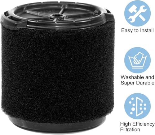 2 Pack VF3700 Filter Compatible with Ridgid Vac 3 4 5 Gallon Vacuum Cleaners  Wet Application Foam Filter Fit WS0301VA WS0400DE WS14045