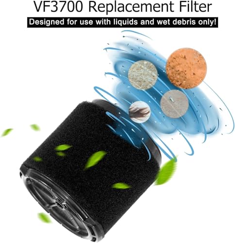 2 Pack VF3700 Filter Compatible with Ridgid Vac 3 4 5 Gallon Vacuum Cleaners  Wet Application Foam Filter Fit WS0301VA WS0400DE WS14045