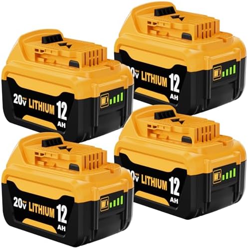 2 Packs 12000mAh High Capacity DCB206 Replacement for Dewalt 20V Max Battery Compatible with Dewalt 20V Battery Lithium Ion DCB200 DCB201 DCB203 DCB207 DCD/DCF/DCG Series Power Tools