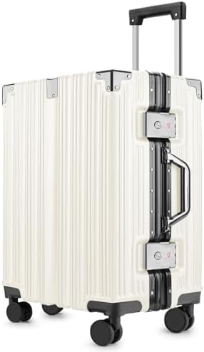 2 Piece Zipperless Luggage Set   20/28 Inch Airline Approved Carry On 22x14x9 in & Checked Suitcases  9H Scratch Proof Hard shell PC with Aluminum Frame for Business travel Black