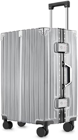 2 Piece Zipperless Luggage Set   20/28 Inch Airline Approved Carry On 22x14x9 in & Checked Suitcases  9H Scratch Proof Hard shell PC with Aluminum Frame for Business travel Black