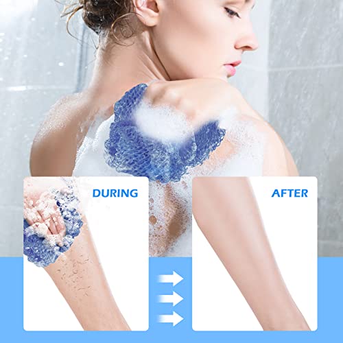 2 Pieces African Net Sponge  Authentic Real African Exfoliating Net Bath Sponge Wash Cloth Loofah Exfoliating  Body Back Scrubber for Shower  Nylon Exfoliating Washcloth Towel for All Skin