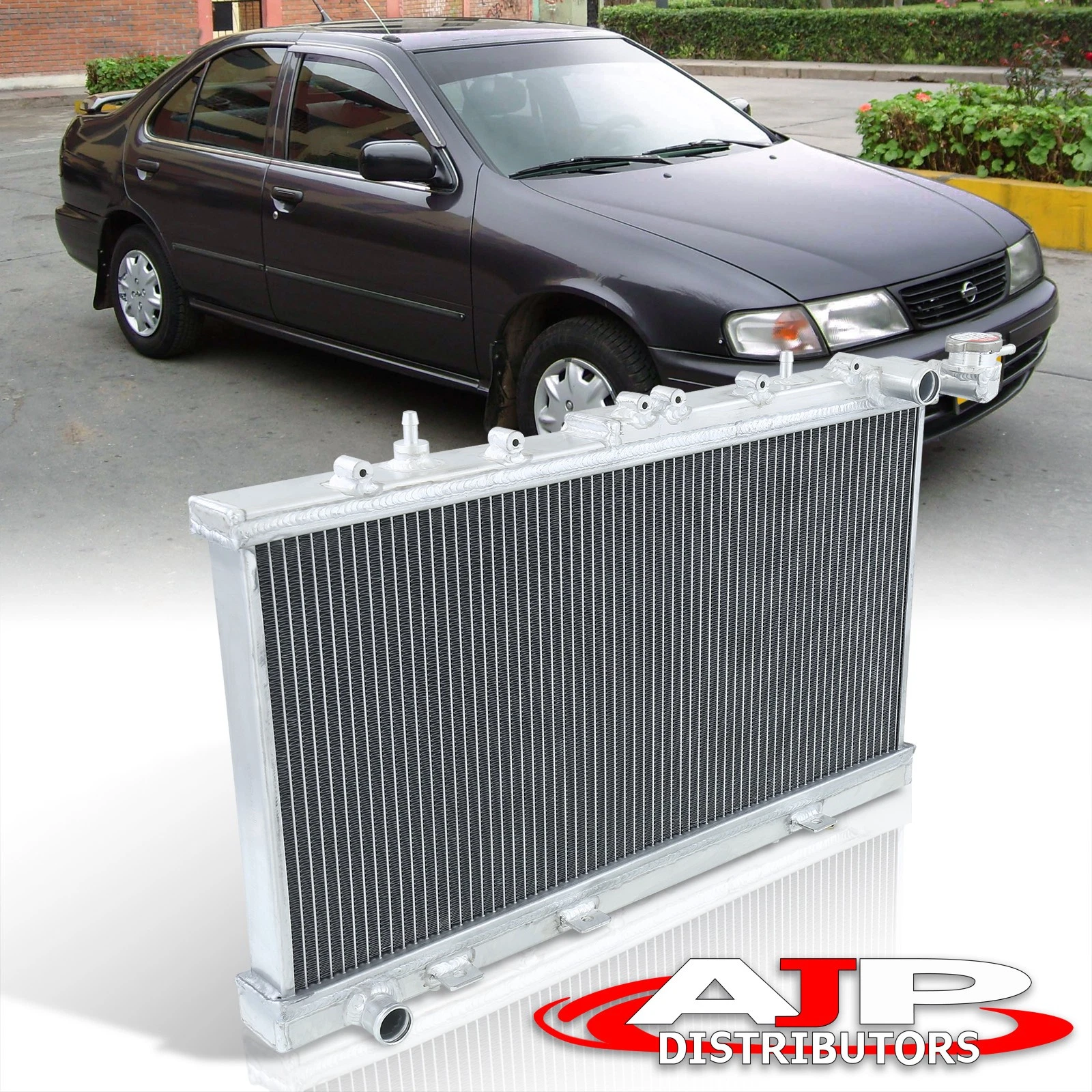 2 Row Aluminum Radiator For 1991 1999 Nissan Sentra SE 1 6 GA16 B13/B14