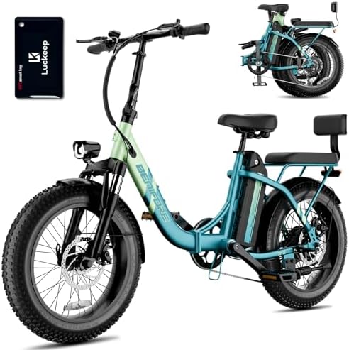 2 Seater Electric Bike for Adults 1200W Peak Motor 28 MPH  720WH Removable Battery 65Miles Step Thru Folding Ebikes 20 Fat Tire E Bikes for Adults with NFC Commuting E Bike for Women/Men