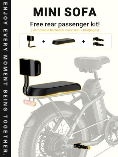 2 Seater Electric Bike for Adults 1200W Peak Motor 28 MPH  720WH Removable Battery 65Miles Step Thru Folding Ebikes 20 Fat Tire E Bikes for Adults with NFC Commuting E Bike for Women/Men