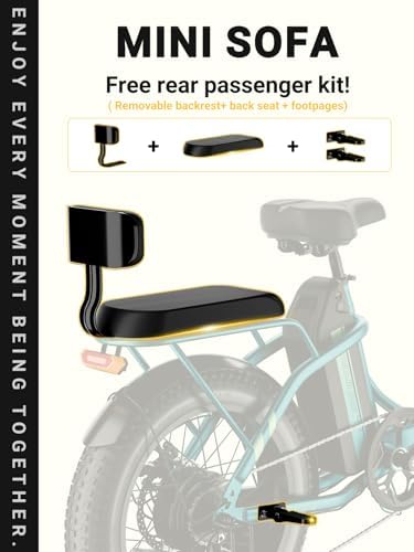 2 Seater Electric Bike for Adults 1200W Peak Motor 28 MPH  720WH Removable Battery 65Miles Step Thru Folding Ebikes 20 Fat Tire E Bikes for Adults with NFC Commuting E Bike for Women/Men