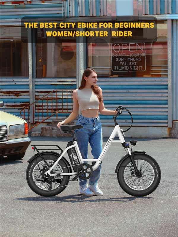 2 Seater Electric Bike for Adults 1200W Peak Motor 28 MPH  720WH Removable Battery 65Miles Step Thru Folding Ebikes 20 Fat Tire E Bikes for Adults with NFC Commuting E Bike for Women/Men