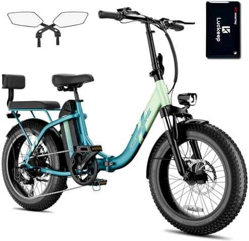 2 Seater Electric Bike for Adults 1200W Peak Motor 28 MPH  720WH Removable Battery 65Miles Step Thru Folding Ebikes 20 Fat Tire E Bikes for Adults with NFC Commuting E Bike for Women/Men