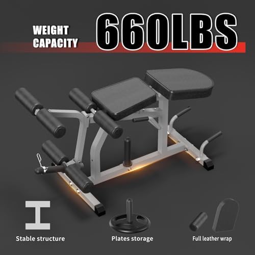 2 in 1 Adjustable Leg Extension and Curl Machine  Easy Transition  Home Gym Leg Machine  Weight Capacity 660LBS