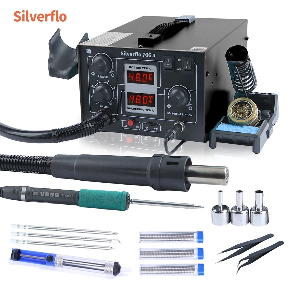2in1 T12 Solder iron Digital soldering Station 670W Hot Air Rework Station