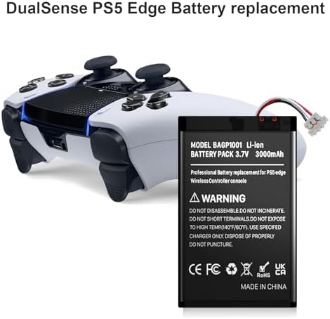 3000mAh Battery for Sony PlayStation Dualsense Edge Controller  New Upgrade High Capacity Replacement Battery for Sony PS5 Dualsense Edge Wireless Controller with Repair Tool Kit