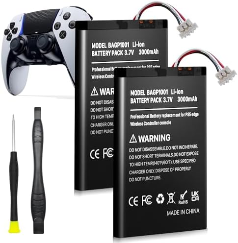 3000mAh Battery for Sony PlayStation Dualsense Edge Controller  New Upgrade High Capacity Replacement Battery for Sony PS5 Dualsense Edge Wireless Controller with Repair Tool Kit