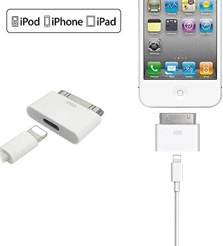 Adaptador de 30 pines a Lightning, macho a hembra, sin audio, convertidor de carga y sincronización, para estaciones de acoplamiento de 30 pines y iPhone 4/4s/iPad/iPod Touch