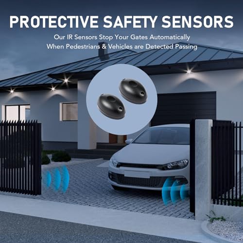 3300Lbs Automatic Sliding Gate Opener APP Control Complete Kit  Driveway Slide Gate Operator Motor with Keypad / 6 Remotes / 20ft Chain/Keys/Sensor