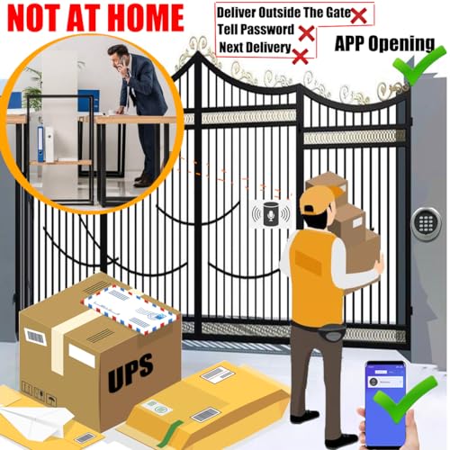 3300Lbs Automatic Sliding Gate Opener APP Control Complete Kit  Driveway Slide Gate Operator Motor with Keypad / 6 Remotes / 20ft Chain/Keys/Sensor