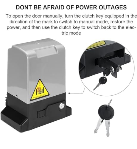 3300Lbs Automatic Sliding Gate Opener APP Control Complete Kit  Driveway Slide Gate Operator Motor with Keypad / 6 Remotes / 20ft Chain/Keys/Sensor