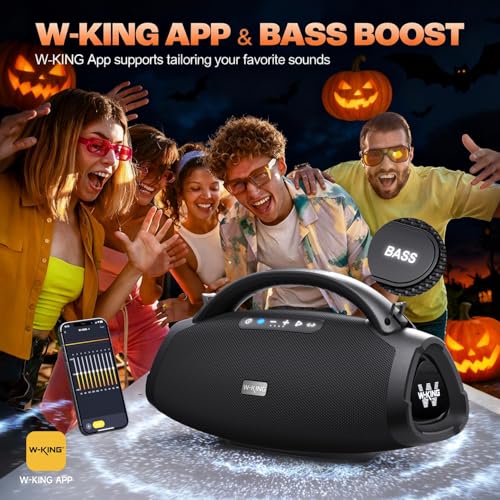 330W PEAK Loudest Boom Box  7 5 Subwoofer/2 1Ch/IPX7 Waterproof  200W RMS Party Large Bluetooth Speaker Wireless with 2 Woofers/DSP/BT5 4/APP/Fast Charge/OTG/AUX/Guitar in  Massive Bass for Outdoors