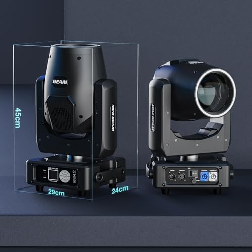 350W 7R Beam Moving Head Light with RGB LED Strip DMX512 Control Sound Activated Prism Fog Rainbow Effect 48 Prism & 14 Gobos 14 Colors Auto Correction for Stage DJ Concert Theater 1Pack 